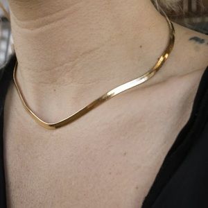 Brand New Gold Filled Herringbone Chain Necklace